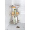 iDesign York Metal Wire Corner Standing Shower Caddy 3-Tier Bath