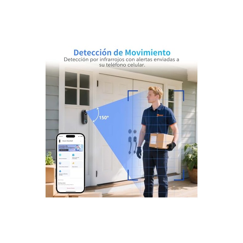 BUXFMHT Timbre con Video Inalambrico, Video Timbre Inteligente con Audio