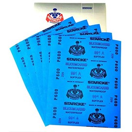 Matador Waterproof Sandpaper Abrasive Wet or Dry Sandpapers 50 Sheets 600 Grit 9" x 11" Silicon Carbide Made in Germany