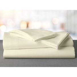 100% American Supima Cotton 1000 Thread Count Sheet Set, Ultra Crisp, Sateen Weave Smooth Finish Plush Hotel Collection, 10" Deep Pocket, Breathable & Fade Resistant-RV Short King-Ivory