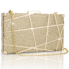 Farcauo Formal Evening Bag Small Clutch Purses for Women Women's Evening Handbags Unusual Wedding Purses for Bride Bridesmaid Sparkling Evening Purse Womens Prom Gold Crossbody Bags