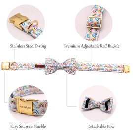 Unique style paws Dog Collar, Pet Collar, Dog Bow Tie Gift for Girls or Boys Dogs, Adjustable Dog Collar for Small Medium Dogs