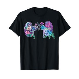 Floral Kidney Nephrologist RN LPN CNA Dialysis Nurse T-Shirt