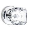 (5 Pack) Privacy Princess Cut Crystal Door Knobs Chrome Round