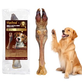 Sfasfnsd Air-Dried Cow Hooves Dog Treats,Natural Long Lasting Cattle Bone Chew Sticks for Large Dogs &Aggressive Chewers Rawhide-Free Dental Dog Bones（7.04oz
