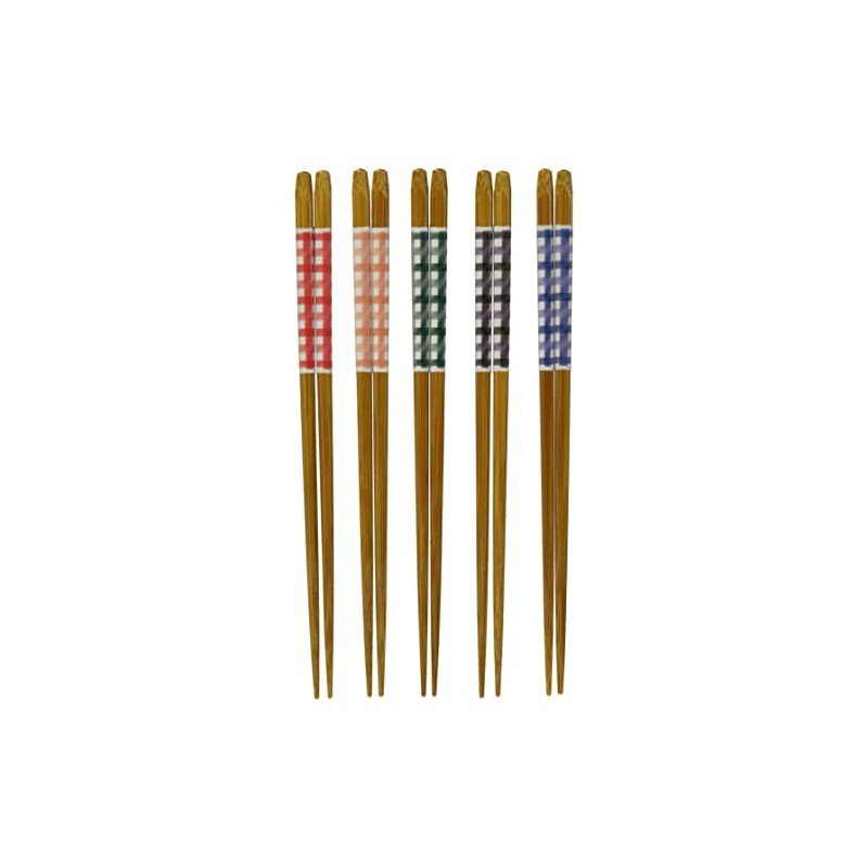 Ishida Chopsticks for Guests, Made in Japan, Gingham Check, 9.1