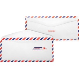 #10 Regular Envelopes (4 1/8 x 9 1/2) - Airmail (250 Qty.) | Business | Perfect for Checks, Invoices, Letterhead, Letters, Statements, Direct Mail | Printable | 24lb Text Paper | 92908-250