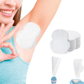 40 Pcs Armpit Sweat Pads,10 Pcs Hat Liners and 10 Pcs Shirts Sweat Protection,Disposable Collar Protectors for Men & Women, Large Invisible Liner Patches Against Sweat Stains