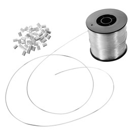 SEWACC 1 Set Nylon Fishing String Clear Invisible Fishing Line for Crafts Hanging Decorations with Loop Sleeves Durable and Versatile for Home Use