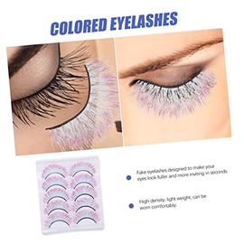 25 Pares De Pestañas Postizas De Colores Extensiones De Pestañas Postizas De Colores De Arcoíris Pestañas 3D Para Festivales Pestañas