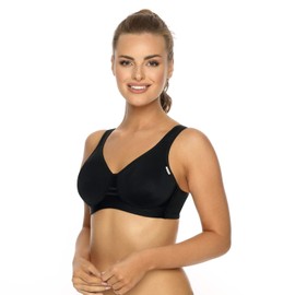 VIANIA! Sports Bra, Moulded Bra without Underwire, Breathable Sports Bra, Medium, Hiking, Golf, Riding & Dancing, Quick-Drying, 14750, black