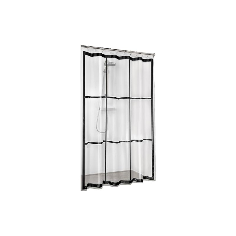 Sealskin Brix Shower Curtain PEVA PVC Free Waterproof Bath Shower