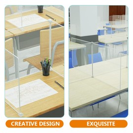 Zerodeko 3pcs Transparent Partition Oil Desk Divider Portable Desk Classroom Privacy Desks Coverage Sneeze Guard Sneeze Shield Student Plastic Accessories Translucent
