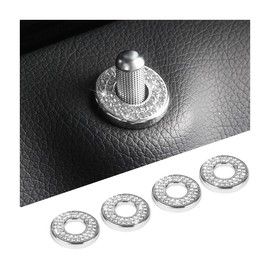 KHGUZ 4PCS Bling Car Inner Door Lock Cover Stickers, Crystal Rhinestone Vehicle Pull Rod Bolt Decoration Decals for Women Girls, Sparkling Auto Accessories for C Class C200L GLC260 C260L