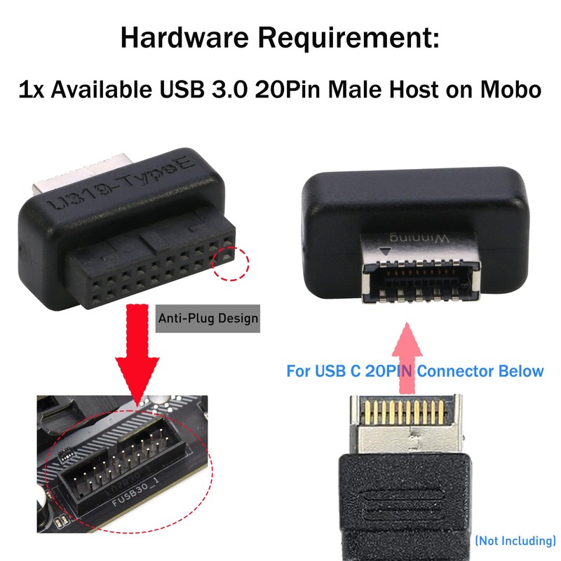 USB 3.0 to USB 3.2 Gen 2 Header Adapter, RIITOP