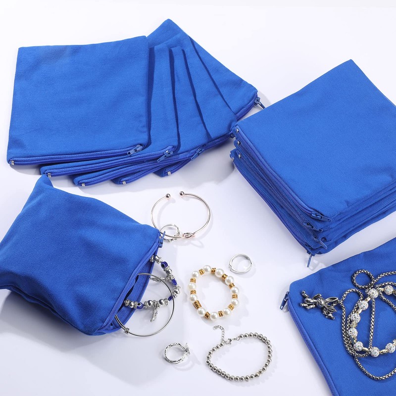 Geosar 24 Pcs Silver Storage Bags Anti Tarnish Jewelry Zippered
