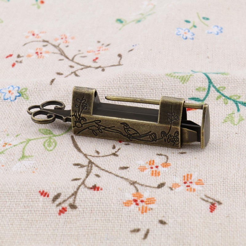 ECSiNG 2PCS Antique Padlocks with Keys Chinese Style Flower Bird