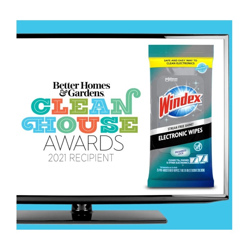 Windex Electronics Wipes Pre-Moistened Clean and Provide a Streak-Free Shine,