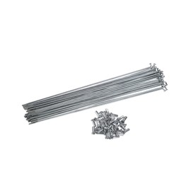 INFINAUTO 36pcs 14G J Bend Bicycle Steel Spokes 218mm 8.58" Cycle Spokes with Brass Nipples Steel Spokes for Mountain Bike MTB Stylish Design