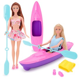Toyland® Kayak Adventures Doll Playset - Doll, Kayak, Paddle & Life Jacket Included - Girls Toys - 1 Set Chosen At Random