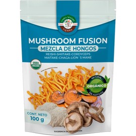 SABIA MADRE TIERRA / Mushroom Fusion 100G -Mezcla de hongos adaptogenos organicos - REISHI, SHITAKE, CORDYCEPS, MELENA DE LEÓN, CHAGA, MAITAKE