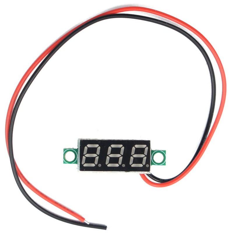 (5 Pack) JacobsParts DC 2.4-30V 2-Wire Voltmeter 3-Digit LED Display