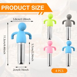 DOOCECIY 4 PCS Loose Leaf Tea Infuser, Tea Leaf Infuser Strainer for Teapots Cups Mugs