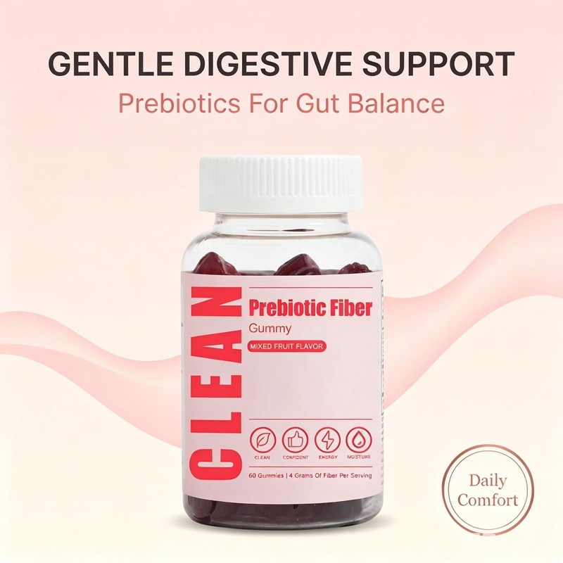Clean Fiber Gummies for Men, Digestive Gut Health 60 Gummies