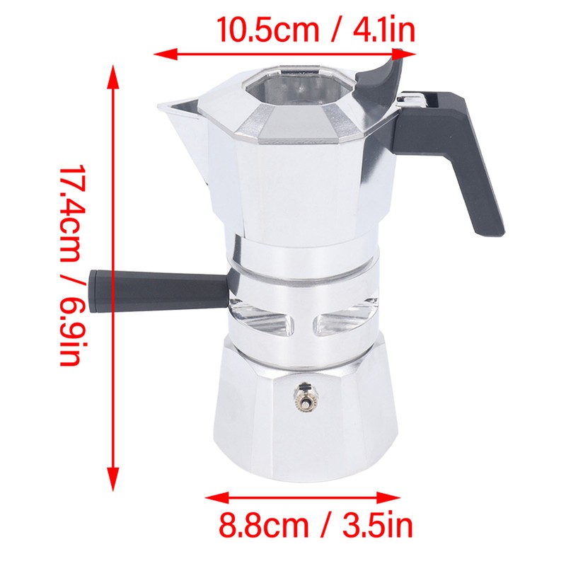 120ml 2 Cups Double Valve Moka Pot Aluminum Alloy Moka