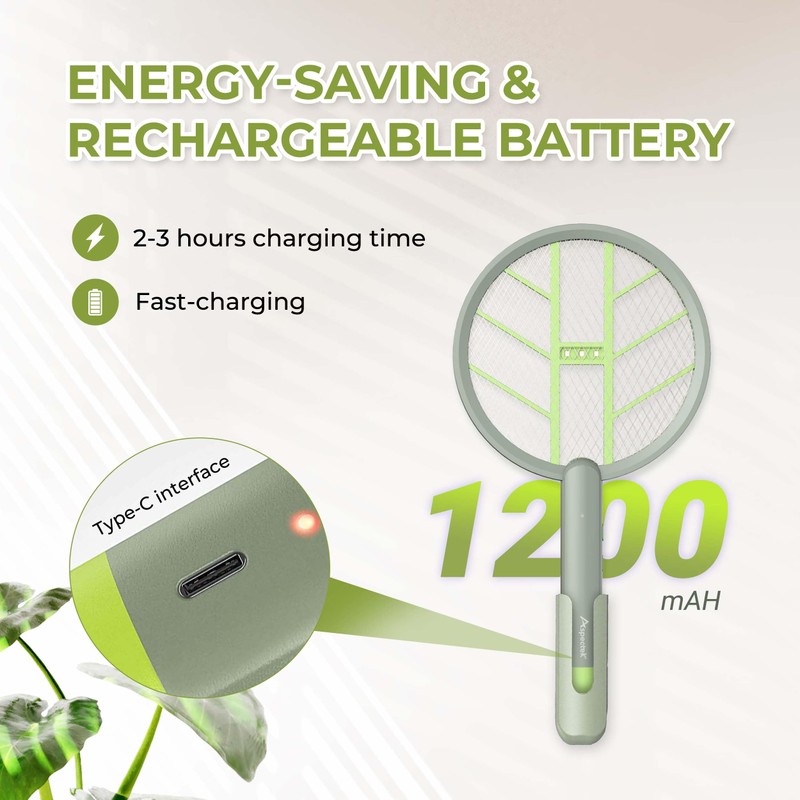 Aspectek 3000V Electric Fly Swatter for Indoor and Outdoor Use,