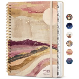 2025 Planner Weekly and Monthly, Jan 2025 to Dec 2025, Hardcover 2025 Calendar Planner Book with Tabs & Inner Pocket, Office Home School Supplies for Women & Men - A5 (6.3" x 8.5"), Spiral Bound, Landscapes