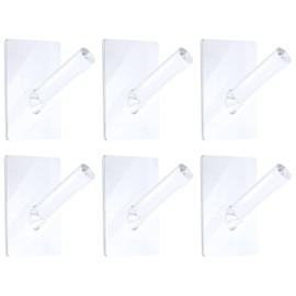 6 Ganchos de Sombrero para Pared Ganchos Acrílicos Ganchos Transparentes de Sombreros Percheros Gancho de Albornoz Ganchos Adhesivos para Toallas Cocina Baño Ropa Sombrero de Pared y Más