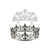 Set De 2 Coronas De Metal Cristal Rey Reina Novios