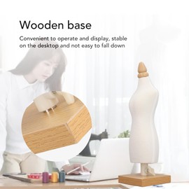 Dress Form, Mannequin Torso Table Top Display Clothing Stand with Wooden Base 12.2 Inch Canvas Clothes Sewing Mannequin Manequins Body Female for Sewing Pattern Making Teaching