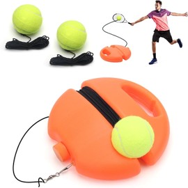 ALLOMN Tennis Trainer Rebound Ball, Tennis Training Tool for Self Tennis Practice, Solo Tennis Exercise Equipment Sports Tool, Portable Tennis Rebounder Kit for Adults Beginners Single Player-Orange