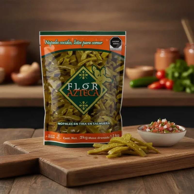 Nopal En Salmuera Flor Azteca 2 Kg