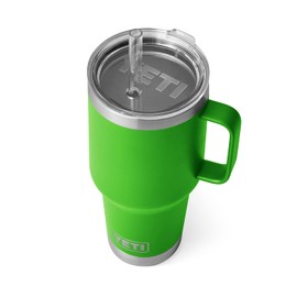 YETI Rambler 35 oz Tumbler with Handle and Straw Lid, Travel Mug Water Tumbler, Vacuum Insulated Cup with Handle, Stainless Steel, Canopy Green