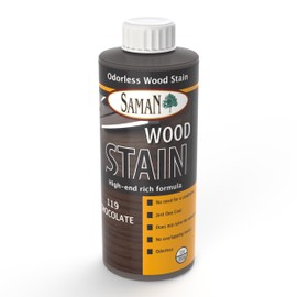 SamaN Interior Water Based Wood Stain - Natural Stain for Furniture, Moldings, Wood Paneling, Cabinets (Chocolate TEW-119-12, 12 oz)