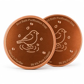KuuDack Bird Bath Copper Disk – 99.9% Pure Copper, Triple-Point Support, Durable All-Season Water Cleaner for Outdoor Birdbaths, Bowls & Fountains (2 Pack) (2pack)