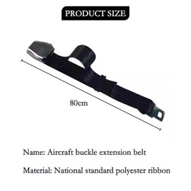 Sitzverlängerung für Flugzeug Universal Sicherheitsgurt Verlängerung Universal Verstellbare Flugzeug Teile mit Edelstahl Gürtelschnalle Clip 80 CM für Reisen(Schwarz)