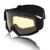 HOPESPANNER Motorcycle Riding Goggles TPU Cycling Sunglasses Yellow Lens Black