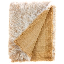 Long Pile Fun Faux Fur Fabric Material - Camel Frost, 1Mtr - 150cmx100cm