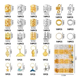 1 Box Set Hair Extensions Braid Hair Clips and Hair Beads Hair Accessories and Scrunchies Wig Gold Silver Accessories DIY Decoration