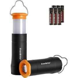 EverBrite 2 Packs 2-in-1 Mini Lanterns Flashlights 3 Modes LED Zoomable Torches