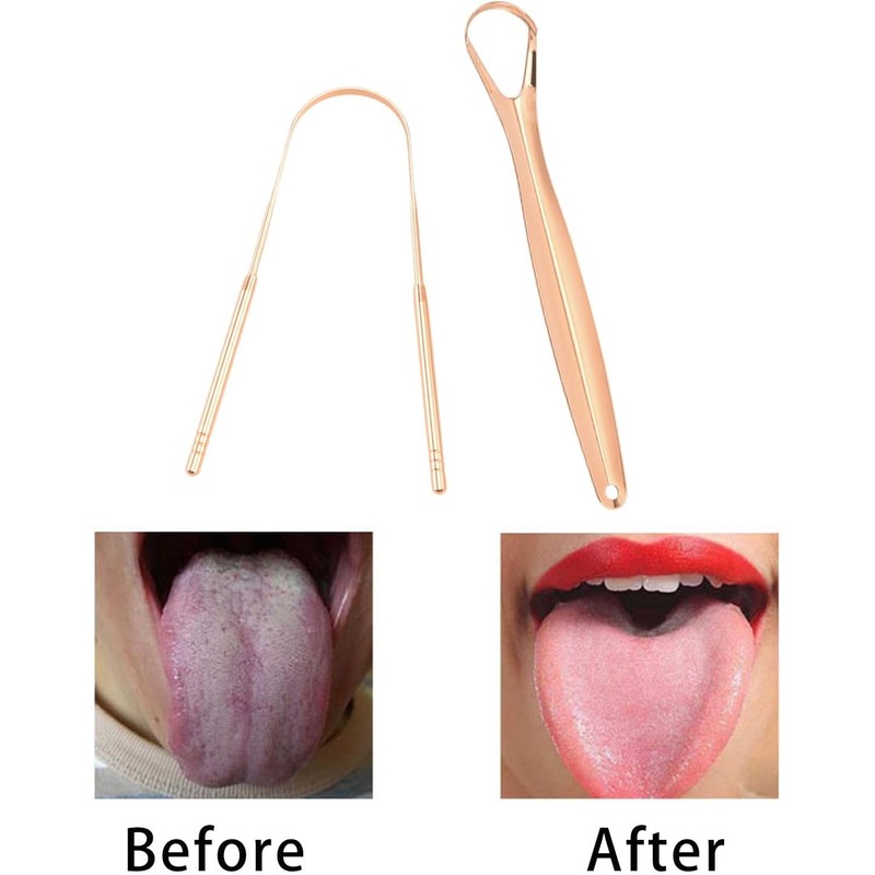 2 cepillos para lengua, resistentes, reutilizables, de acero inoxidable, herramientas