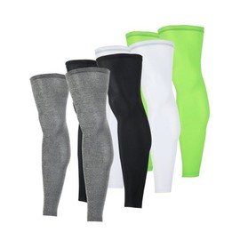 Unisex Long Knee Sleeves (2-Piece Set) for Dance and Sports Leg Support Green/M 2ea