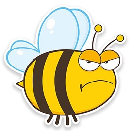 2 x Honey Bee Sticker Car Bike Laptop Helmet Roller Derby Kids Fun #9182 (10cm Wide x 10cm High)