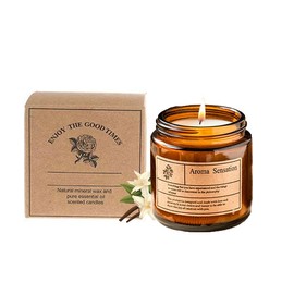 Scented Candles Gift Set - Aromatherapy Candles for Home, Portable Hotel Small Candles, Natural Soy Wax Candles for Yoga, Bath, 7 Oz Long Lasting Time Candles Gift for Women Boyfriend Mother - Scent: Vanilla & Truffle