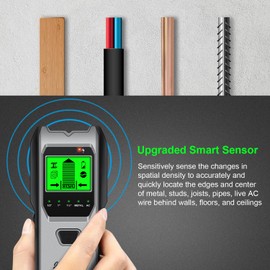 Stud Finder Wall Scanner, 5 in 1 Multifunction Stud Locator with Upgraded Smart Sensor, HD LCD Display and Audio Alarm for The Center & Edge of Metal, Studs, AC Wire, and Pipe Detection(Dim Gray)