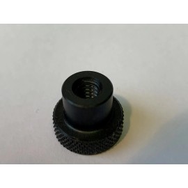 TQM 1" Black Oxide Steel Knurled Knob, 5/16-18 TAP THRU  KKT-12B